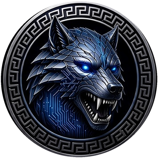 MonoLycos cyber wolf medallion